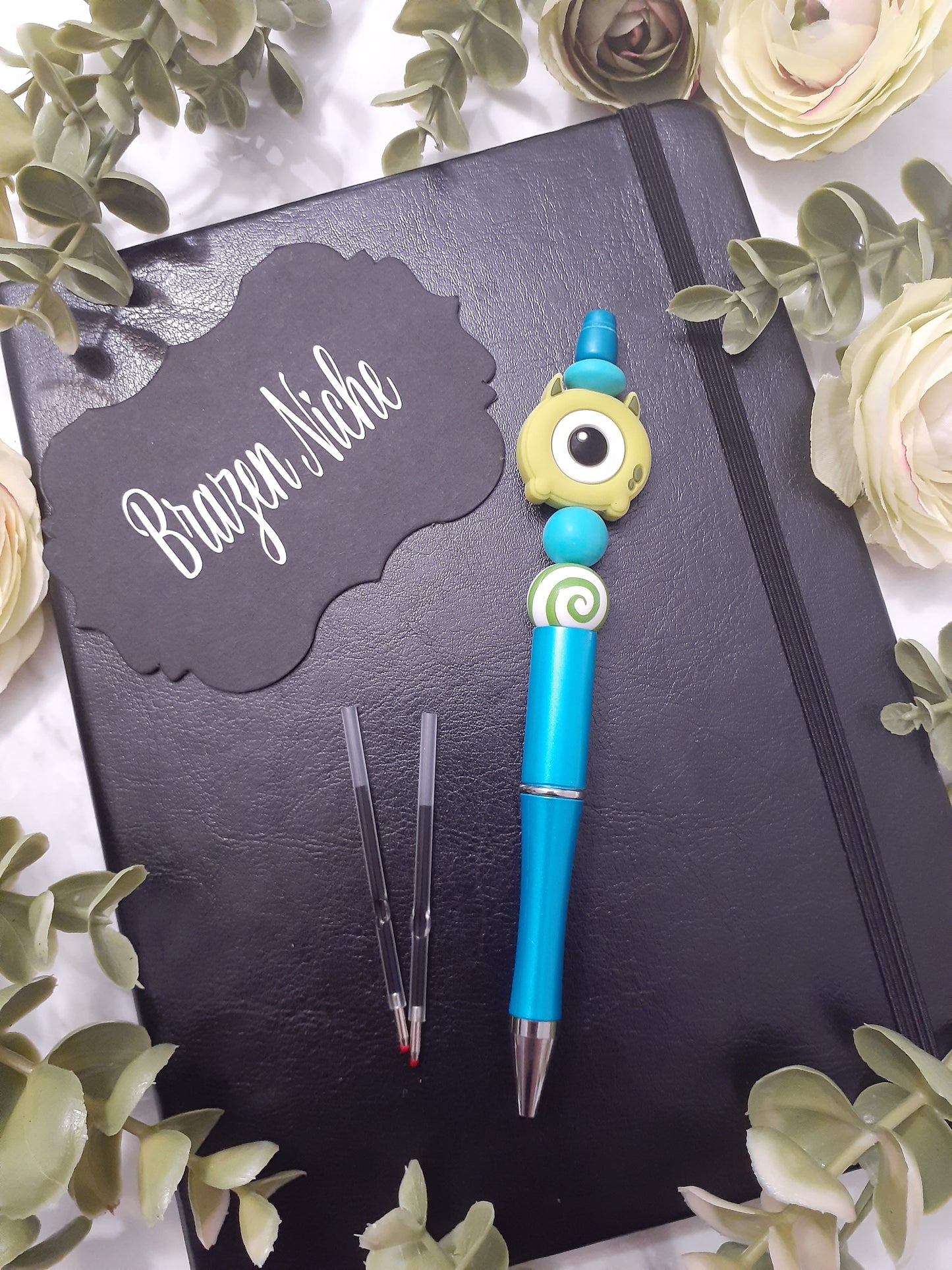 👾 Green Monster Beaded Pen – Too Cute to Be Scary, Too Fun to Put Down!
