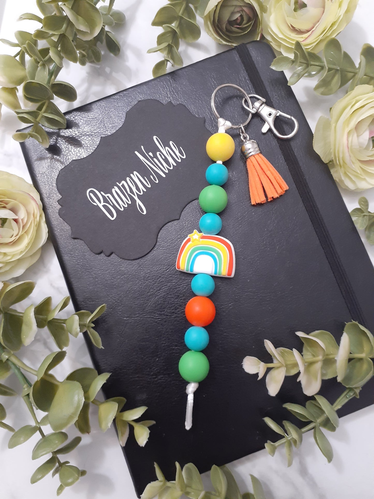 Rainbow Beaded Keychain – Carry the Color, Share the Joy 🌈