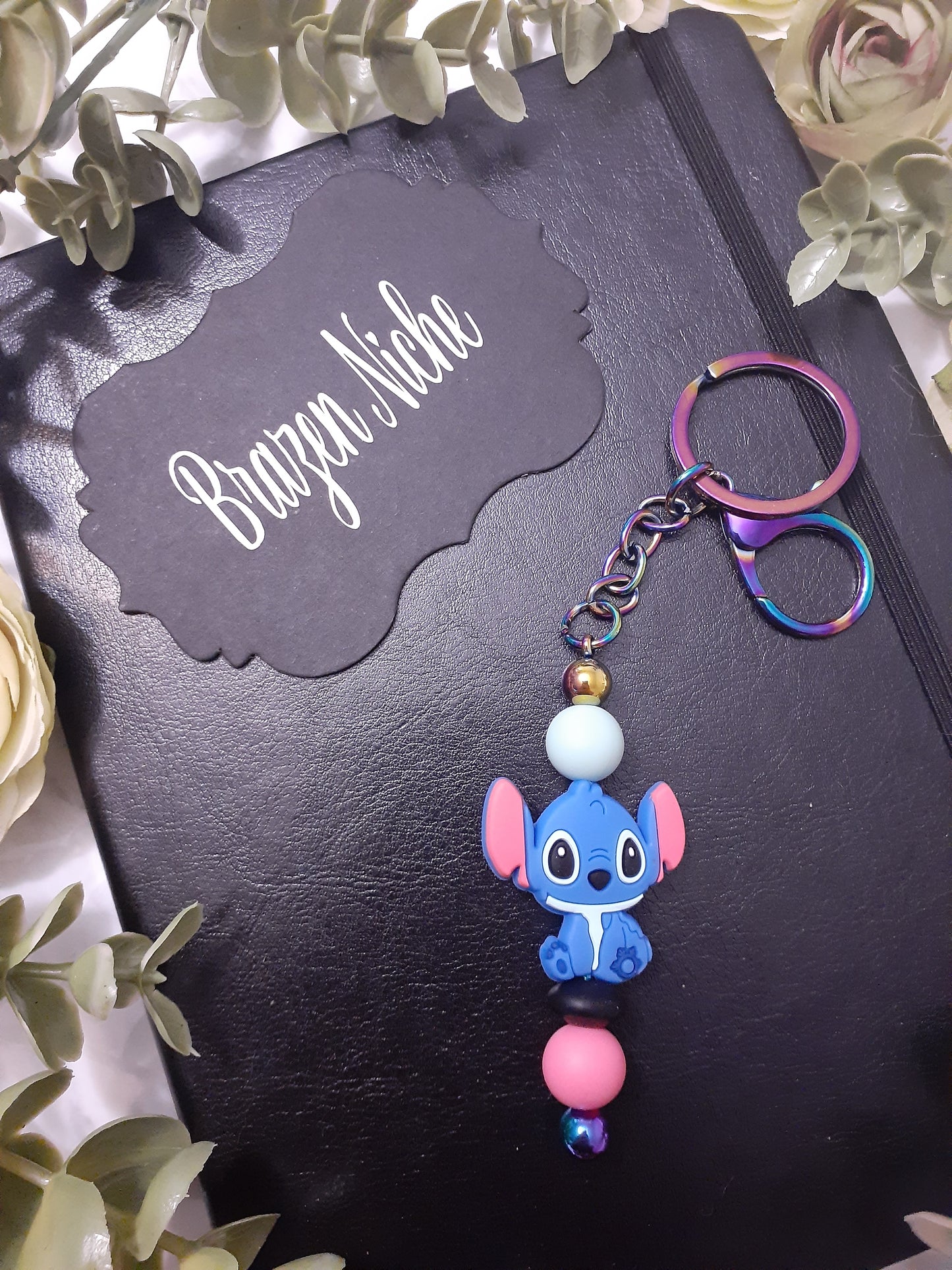 Blue Alien Beaded Keychain – Out of This World Fun 👽💙