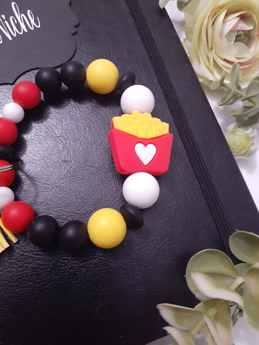 French Fry Wristlet Keychain