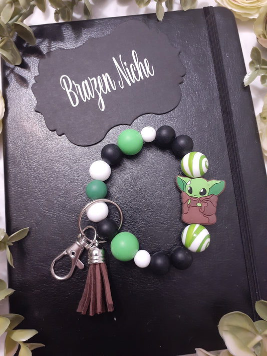 Green Alien Wristlet Keychain