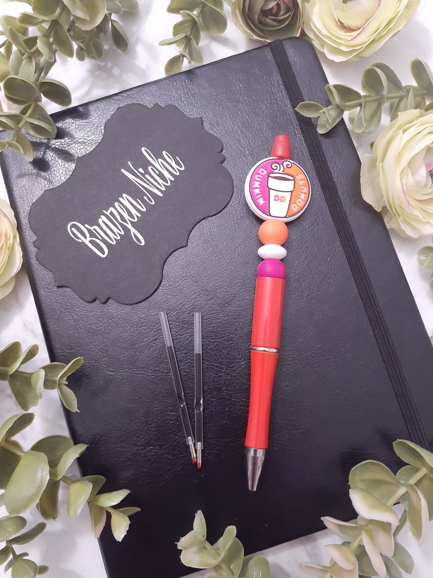 Donut Coffee Beaded Pen – Sweet, Sassy & Caffeine-Ready 🍩☕