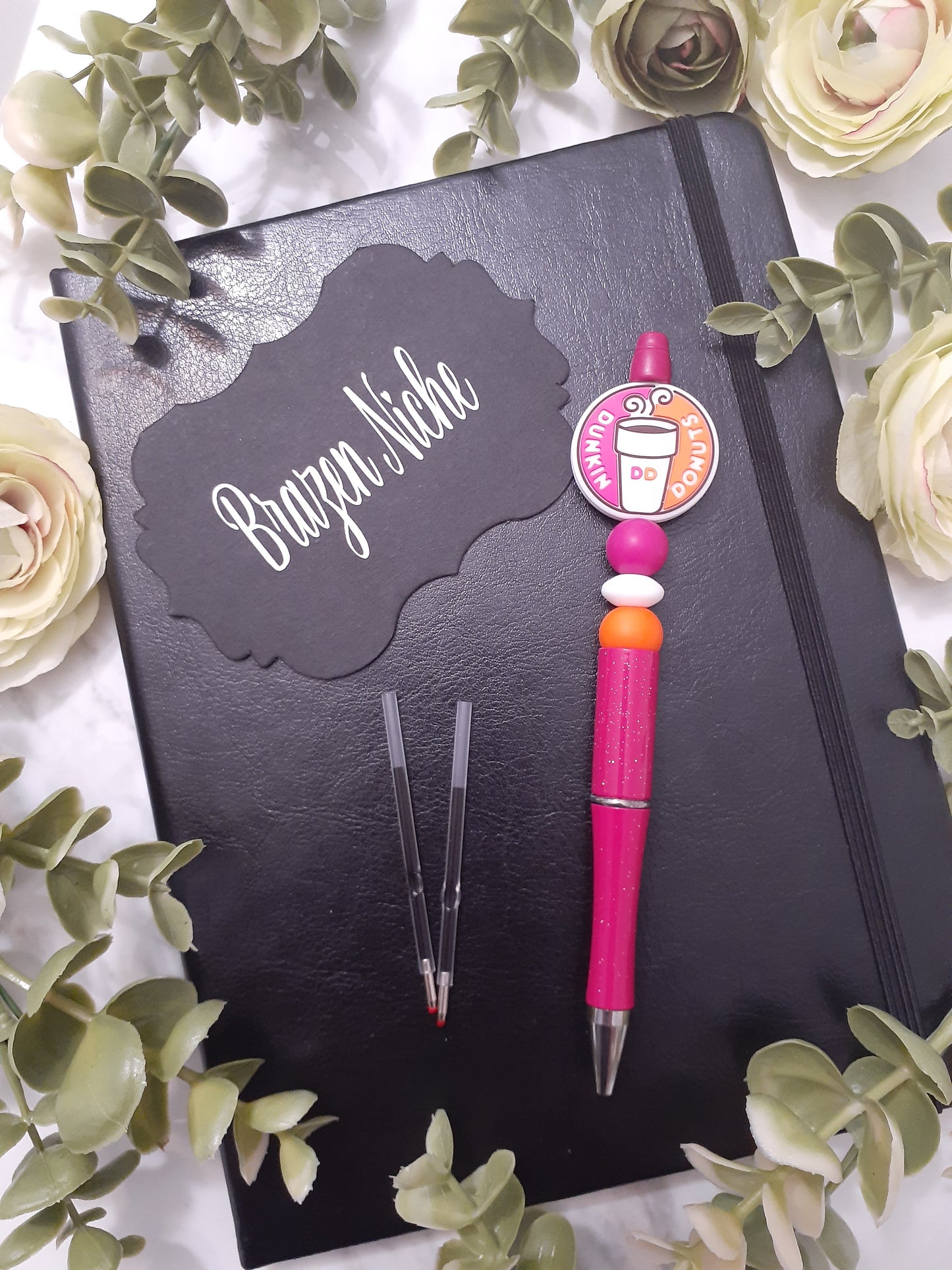 Donut Coffee Beaded Pen – Sweet, Sassy & Caffeine-Ready 🍩☕