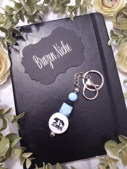 Mama Bear Beaded Keychain – Fierce, Loving, and Always Prepared 🐻❤️