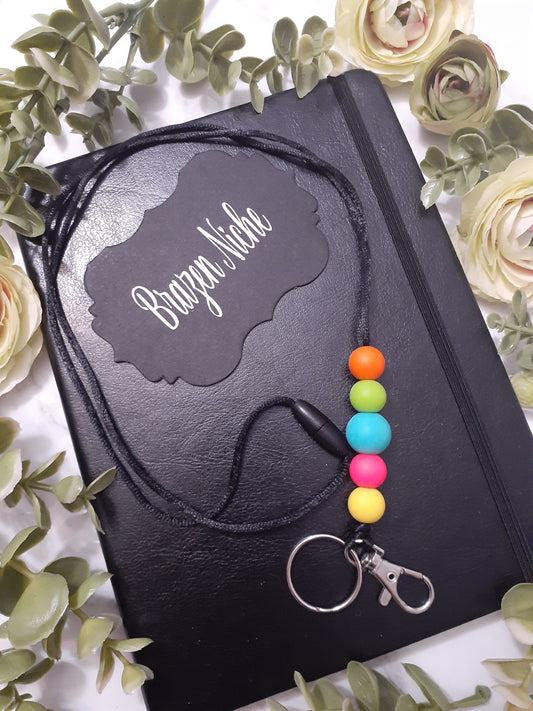 Rainbow Silicone Beaded Lanyard – Bright, Bold & Hands-Free! 🌈