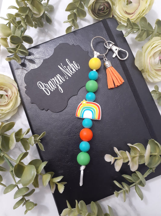 Rainbow Beaded Keychain – Carry the Color, Share the Joy 🌈
