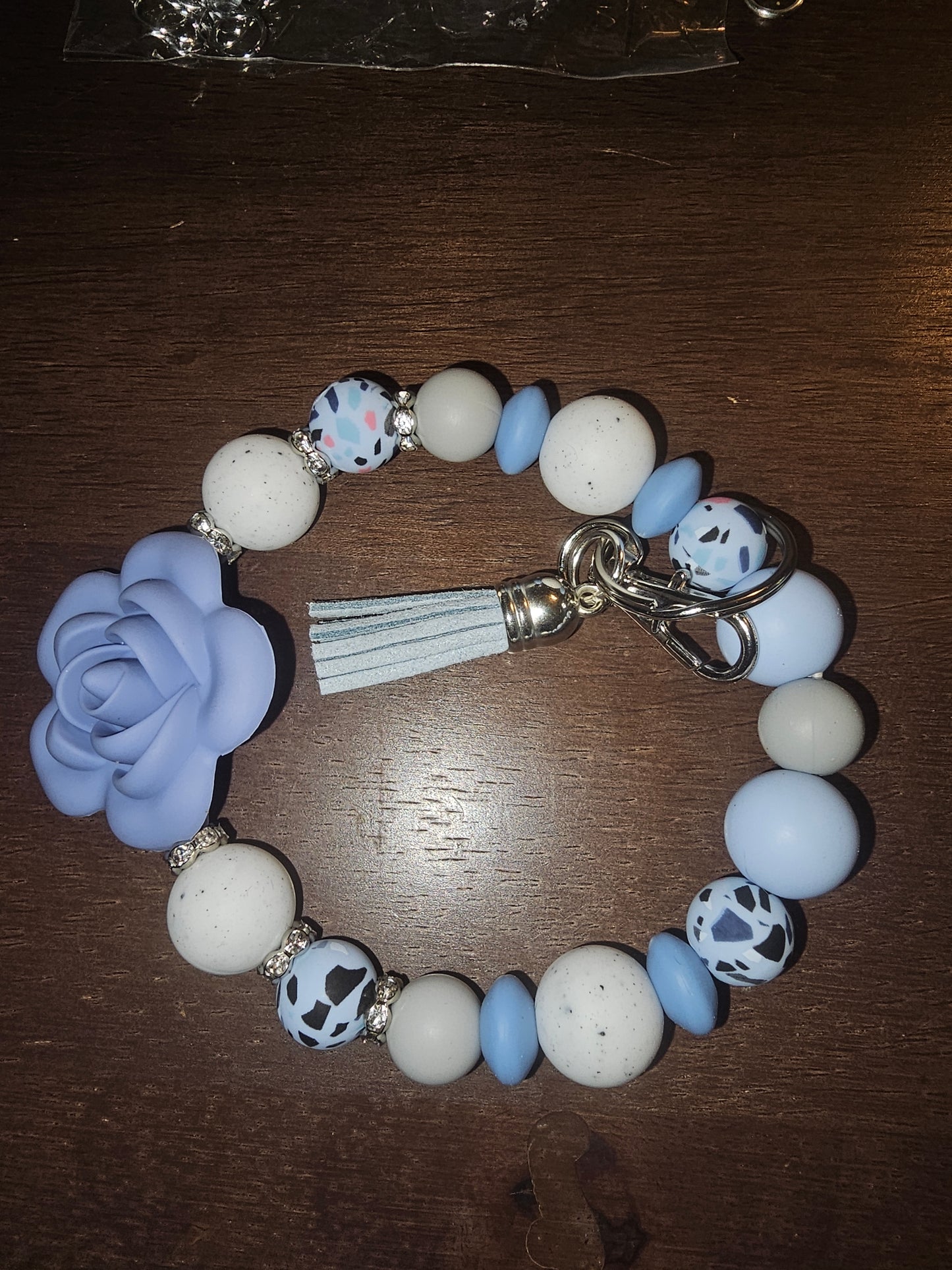 Blue Flower Wristlet Keychain – Bloom Bright Wherever You Go 🌼💙