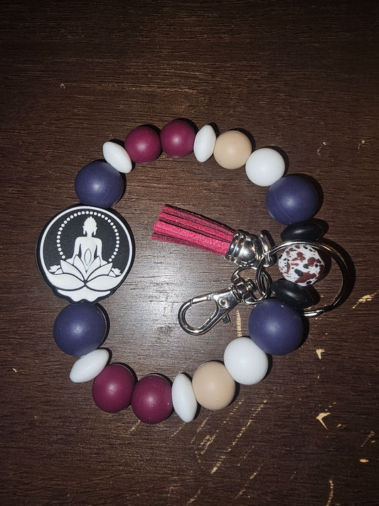 Namaste Meditation Wristlet Keychain – Peaceful Vibes, Always Within Reach 🧘♀️🌿